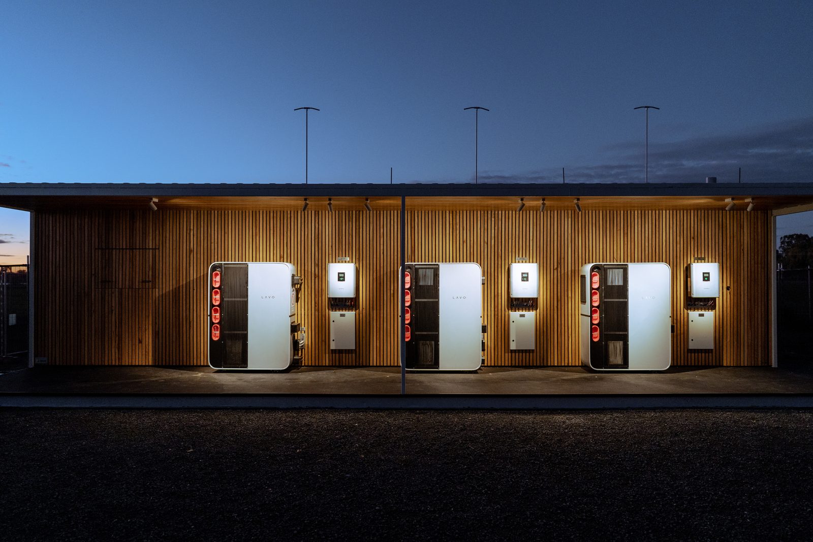 LAVO hydrogen energy storage equipment installed at a solar generation site